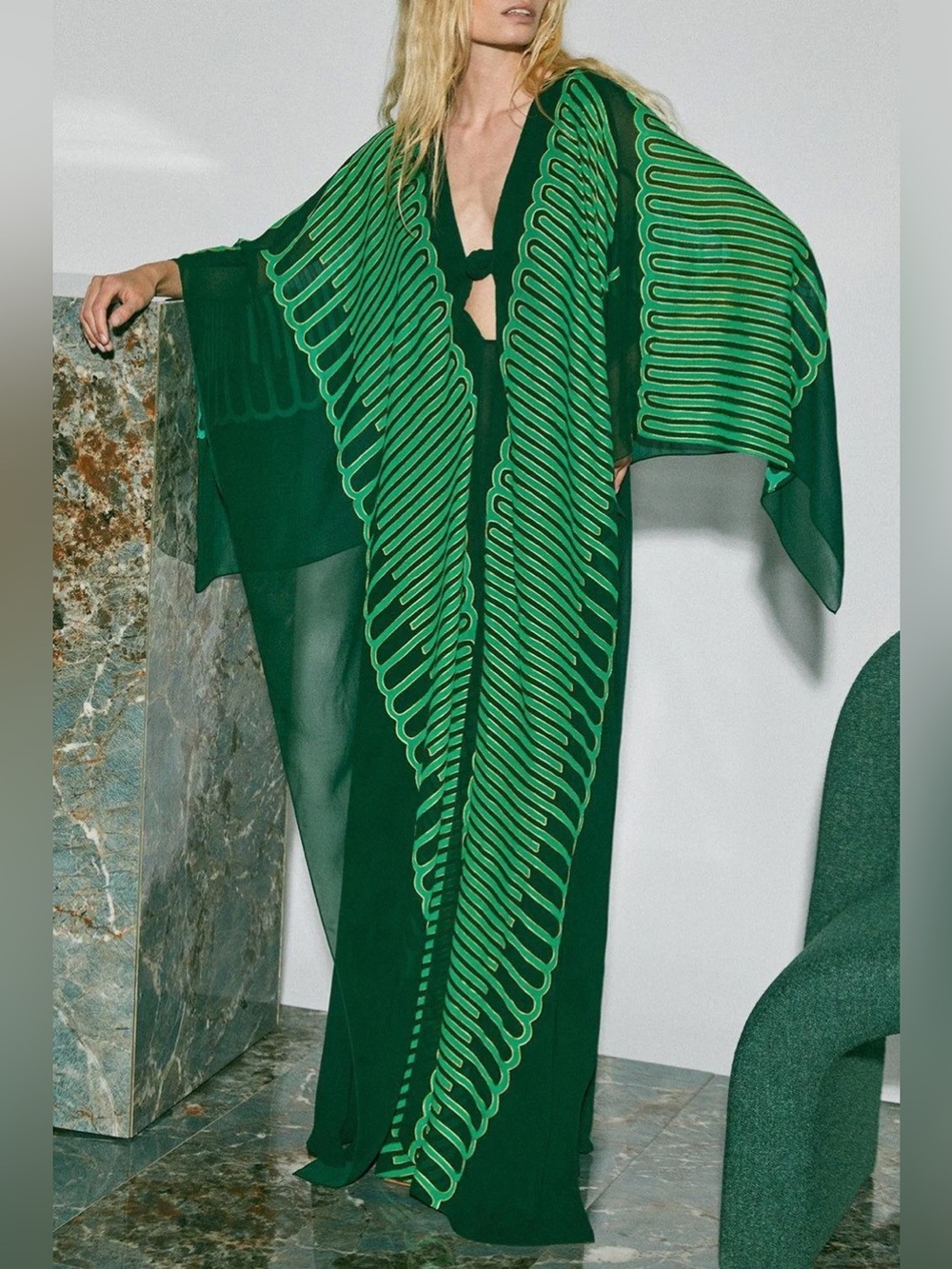 Johanna Ortiz Tejiendo El tropico tunic dress size 6 NWT Green Jade